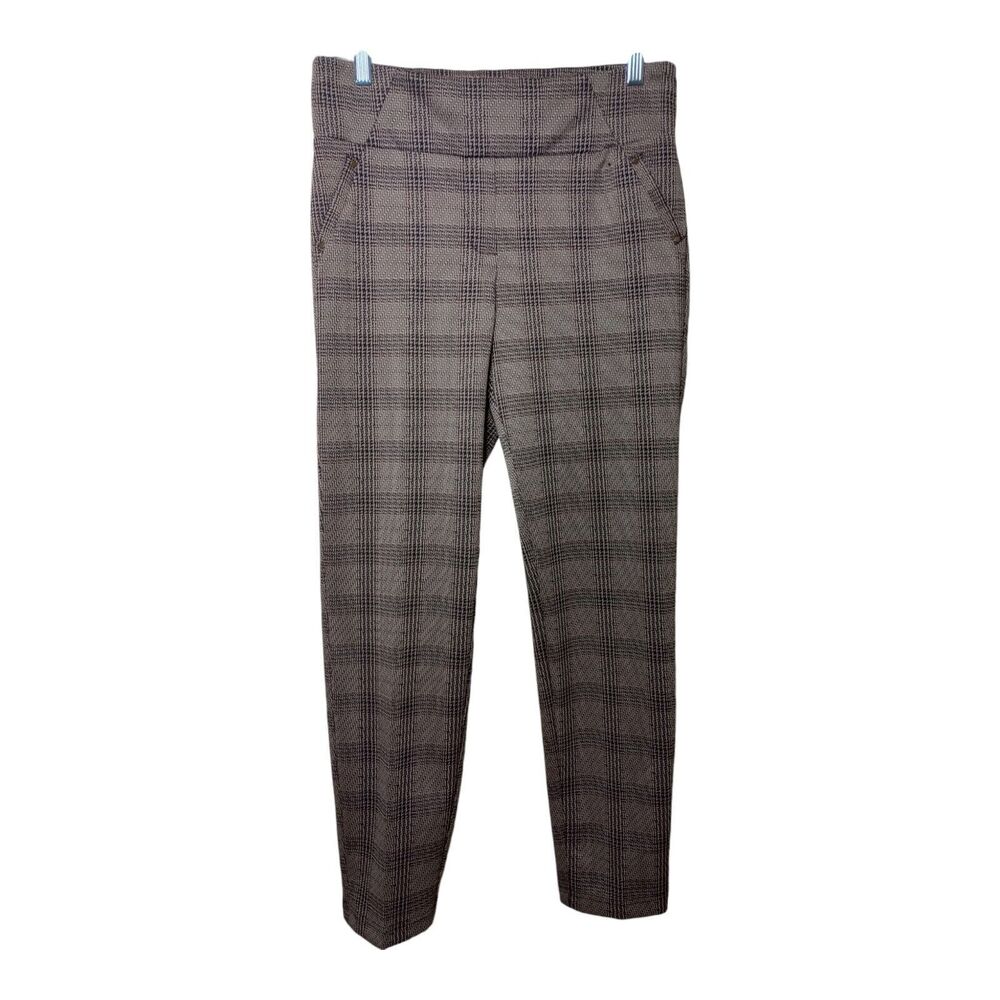 Soho Plaid Stretch Ankle Pants Pull On Pencil Dark Academia Fall Career Medium